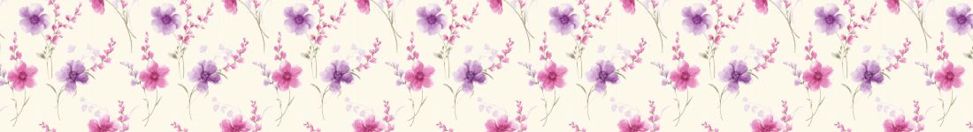 Papel de parede Floral com Flores Rosas e Lilas